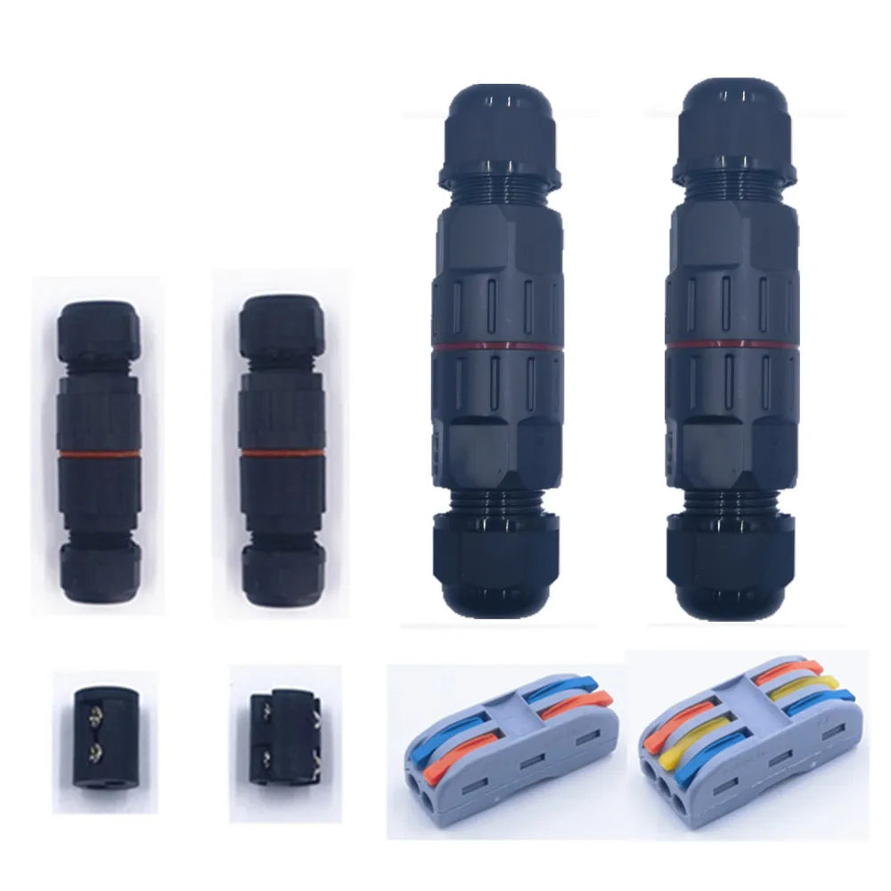 IP68 Waterproof Junction Box, Outdoor 2 Way 3 Way Electrical Cable Connector, with Quick Wire Terminal Connector