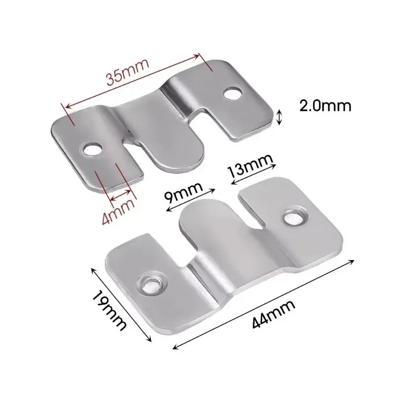 Stainless Steel Interlock Hanging Buckle Heavy Duty Photo Frame Hook Wall Mounted Flush Mount Brackets for Furniture Connector