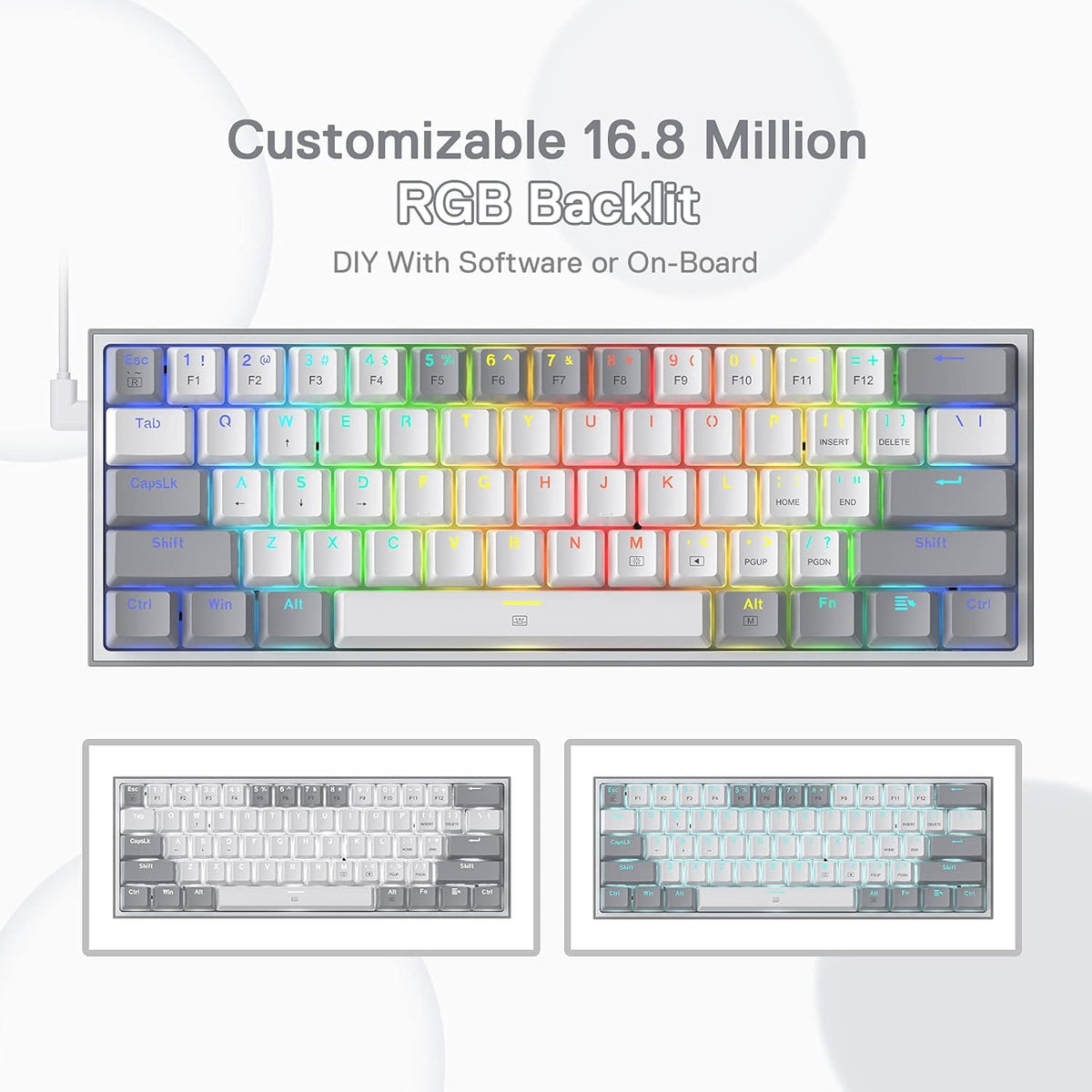 K617 Wired 60% Compact Hot-Swap RGB Gaming Mechanical Keyboard