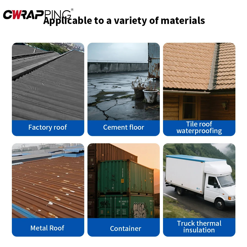 Self-Adhesive Waterproof Roof Leak Repair Tape Viscous Sealing Crack Resistance Heat Insulation Renovation Tape for Home Repair