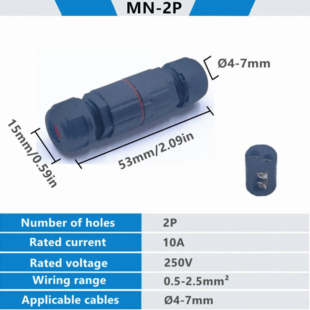 IP68 Waterproof Junction Box, Outdoor 2 Way 3 Way Electrical Cable Connector, with Quick Wire Terminal Connector
