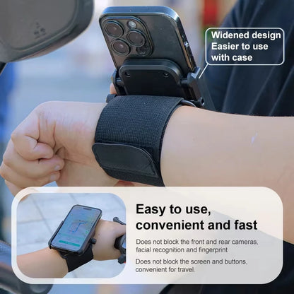 Multi-Function Phone Holder for Car 360 Rotation Wristband Mobile Support Universal Phone Stand for Sports Cycling Motorcycle