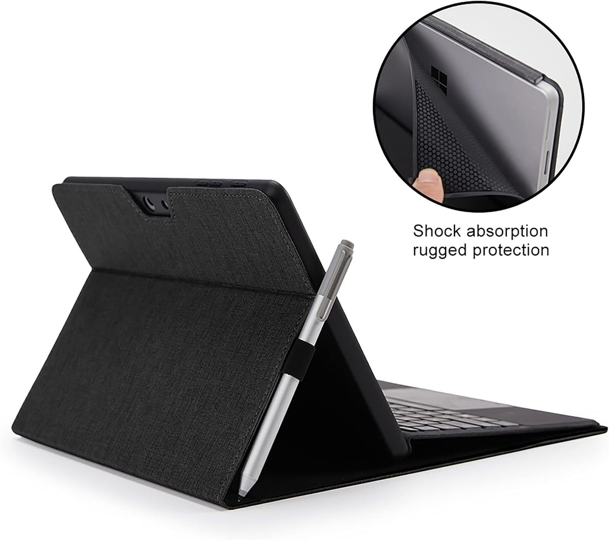 Case for Surface Go 4/Go 3/Go 2/Go, Stylus Holder, Multiple Angle