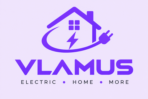 Vlamus logo with #F3E8FF background